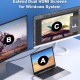 POWERTECH docking station CAB-UC083, 2 θυρών HDMI, USB-C, 4K, γκρι