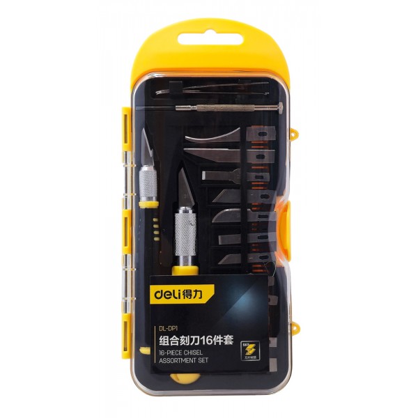 DELI σετ κοπίδια ακριβείας DL-DP1 με θήκη, 16τμχ