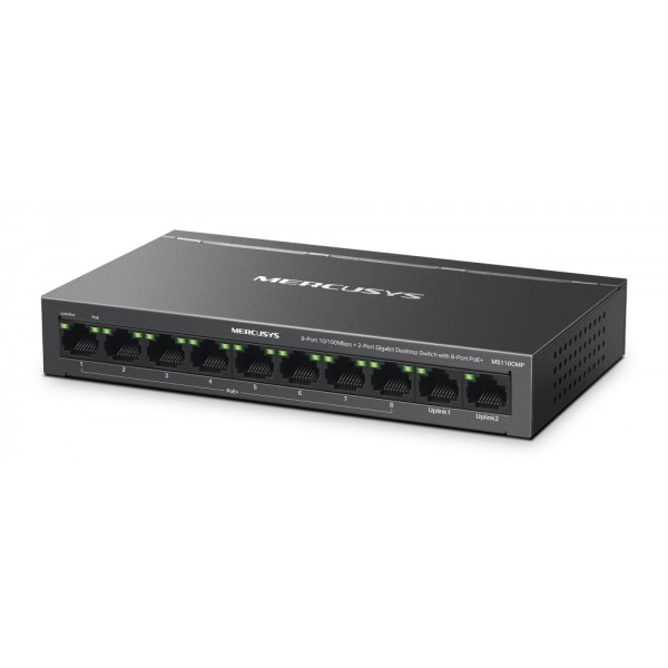 MERCUSYS Desktop Switch MS110CMP, 8x 10/100Mbps PoE+, 2x Gigabit, Ver. 1.0 - Switches