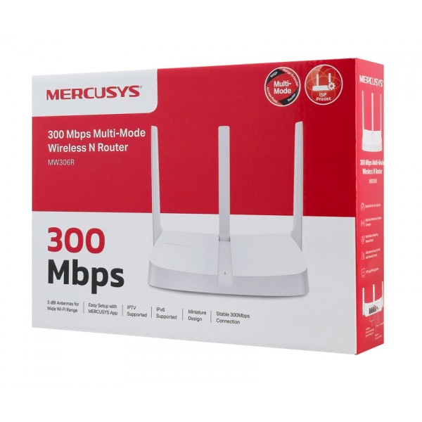 MERCUSYS router MW306R, 300Mbps, 3x 10/100Mbps LAN, Ver 1.20