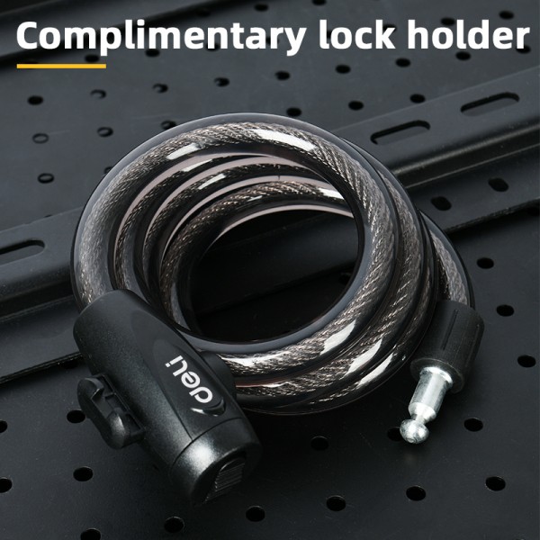 DELI κλειδαριά ποδηλάτου με κλειδί DL508062, Φ12mm, 1m, μαύρη