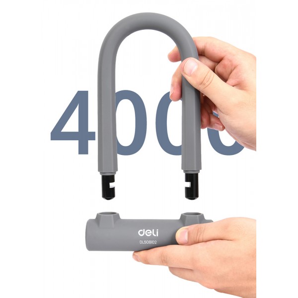 DELI κλειδαριά πέταλο ποδηλάτου με κλειδί DL508102, 126x196mm, γκρι - Λουκέτα - Κλειδαριές