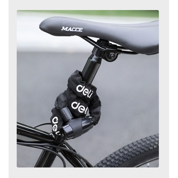 DELI κλειδαριά ποδηλάτου με κλειδί DL508021, Φ4mm, 1m, μαύρη - Λουκέτα - Κλειδαριές