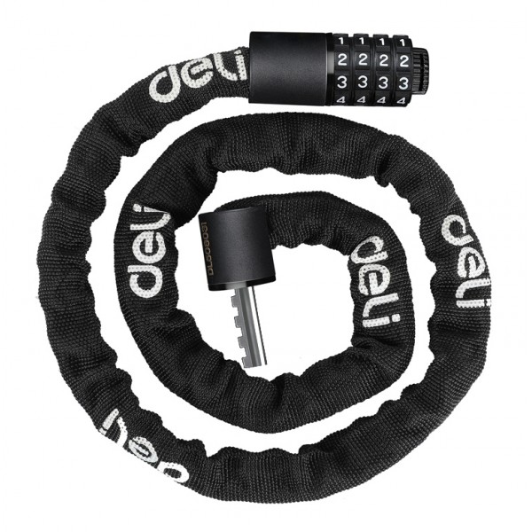DELI κλειδαριά ποδηλάτου συνδυασμού DL508031, Φ4mm, 1m, μαύρη - Λουκέτα - Κλειδαριές