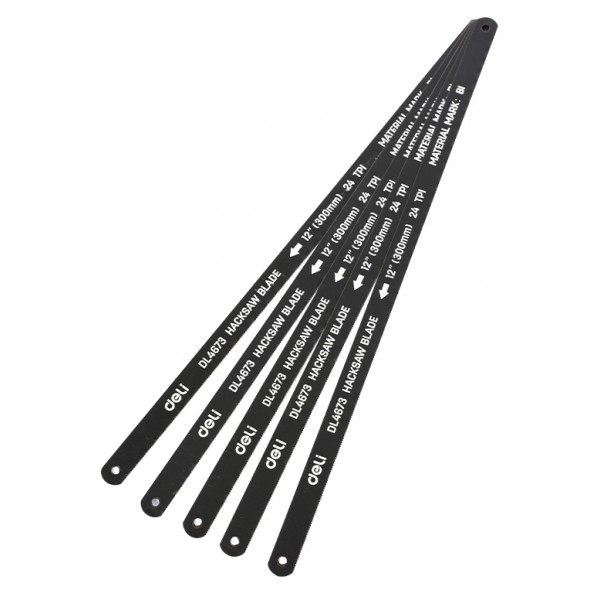 DELI σετ λάμες πριονιού σιδήρου/ξύλου DL4673, 300mm, 24 TPI, 5τμχ - Εργαλεία Χειρός