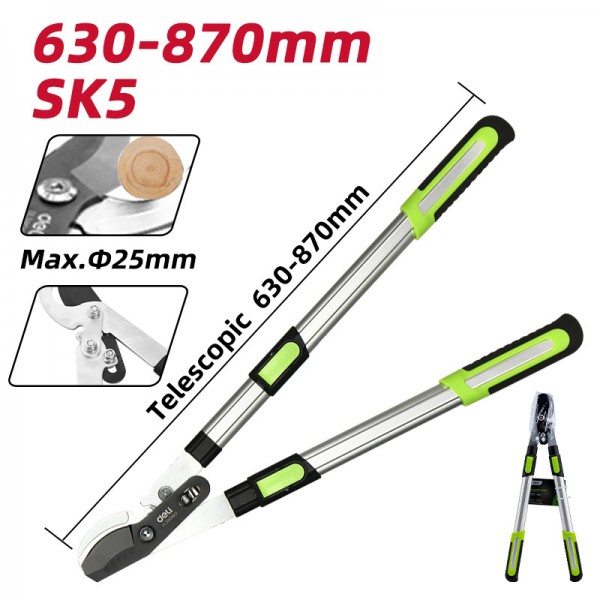 DELI ψαλίδι κλάδου DL580423 για κλαδιά έως 25mm, πτυσσόμενο, 630-870mm - DELI
