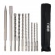 DELI σετ τρυπάνια/καλέμι/βελόνι DH-YCZ010-EH1 για τοίχο, 40Cr YG8, SDS Plus, 10τμχ