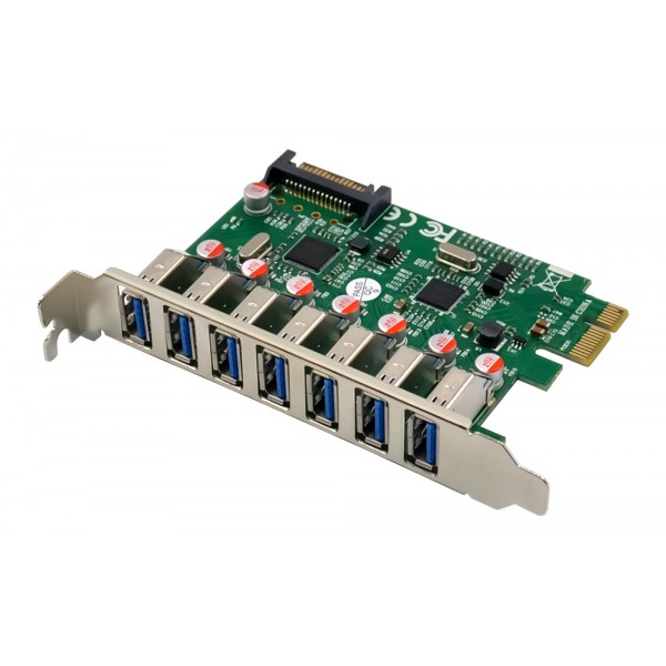 POWERTECH κάρτα επέκτασης PCIe σε 7x USB ST69, 5Gbps, VL805 & VL812 - Νέα & Ref PC
