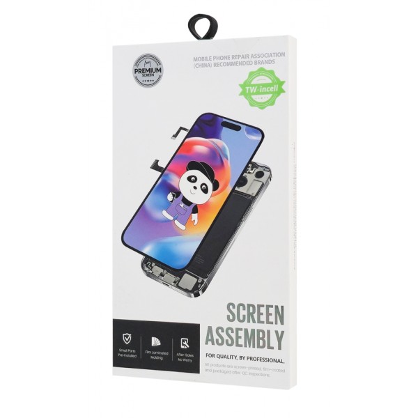 TW INCELL LCD για iPhone 14 Pro Max, camera-sensor ring, earmesh, μαύρη - Service