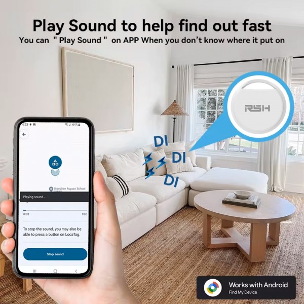 RSH smart tag iTag13 για Android συσκευές, Bluetooth tracker, λευκό - Αξεσουάρ κινητών