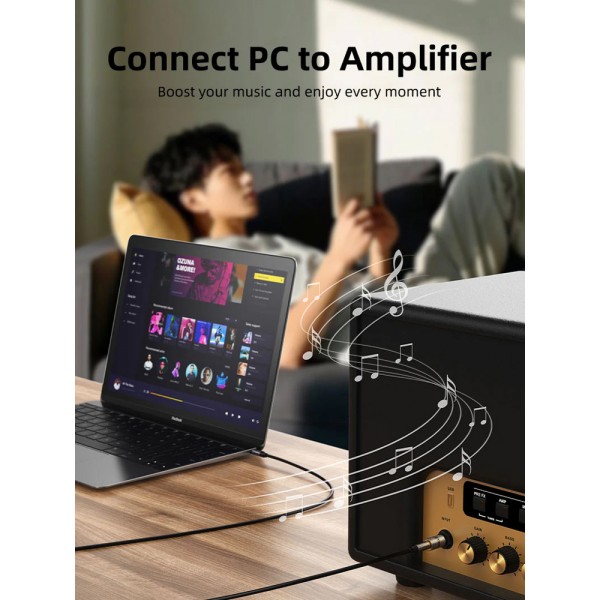 CABLETIME αντάπτορας ήχου 6.3mm σε 3.5mm CT-6M3F-AG, gold plated, γκρι