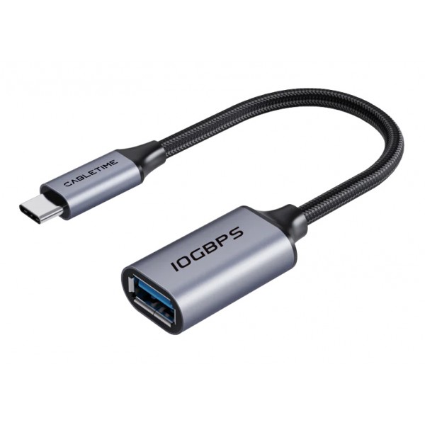 CABLETIME αντάπτορας USB-C σε USB CT-CMAF10-AGL, 10Gbps, γκρι - USB-C (Type-C)