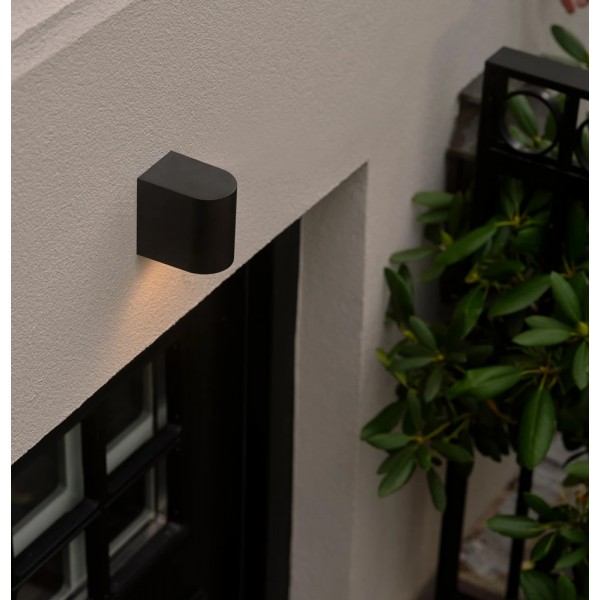 POWERTECH φωτιστικό τοίχου HLL-0187 για GU10 λάμπα, μεταλλικό, IP65, μαύρο - Φωτιστικά τοίχου