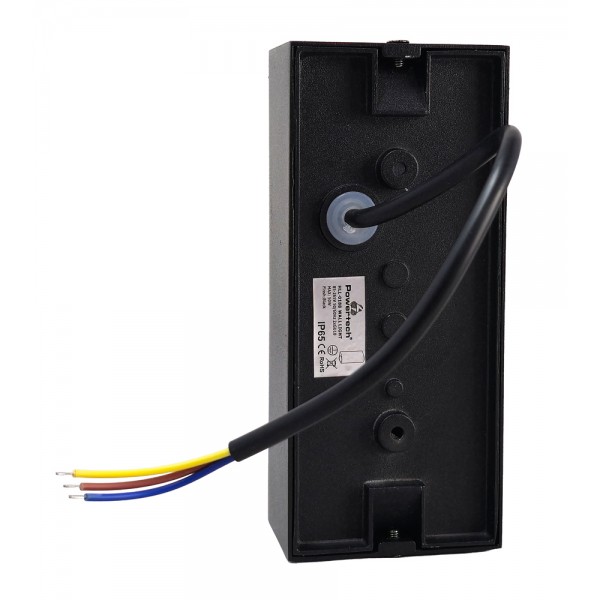 POWERTECH φωτιστικό τοίχου HLL-0188 για 2x GU10 λάμπες, μεταλλικό, IP65, μαύρο