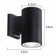 POWERTECH φωτιστικό τοίχου HLL-0189 για GU10 λάμπα, μεταλλικό, IP65, μαύρο