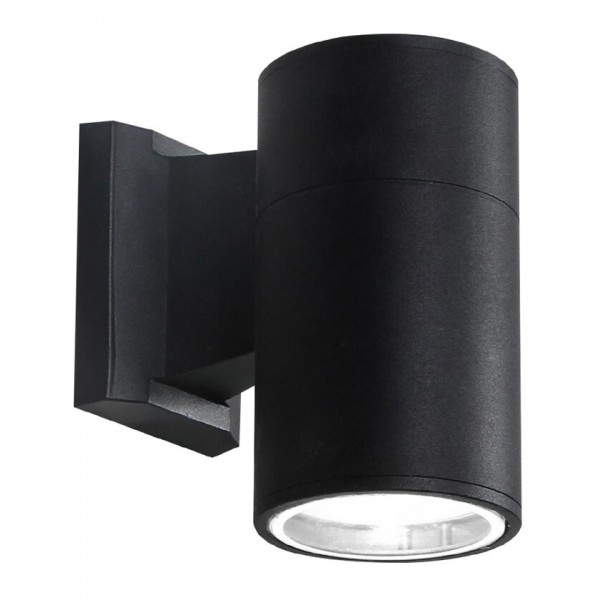 POWERTECH φωτιστικό τοίχου HLL-0189 για GU10 λάμπα, μεταλλικό, IP65, μαύρο - Φωτιστικά τοίχου