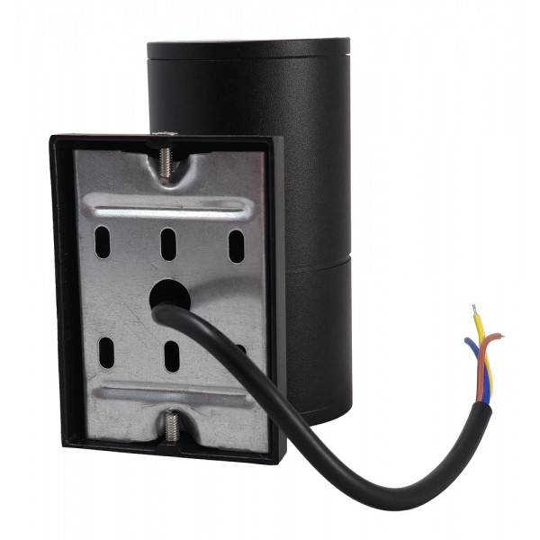 POWERTECH φωτιστικό τοίχου HLL-0189 για GU10 λάμπα, μεταλλικό, IP65, μαύρο