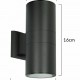 POWERTECH φωτιστικό τοίχου HLL-0190 για 2x GU10 λάμπες, μεταλλικό, IP65, μαύρο