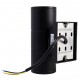 POWERTECH φωτιστικό τοίχου HLL-0190 για 2x GU10 λάμπες, μεταλλικό, IP65, μαύρο