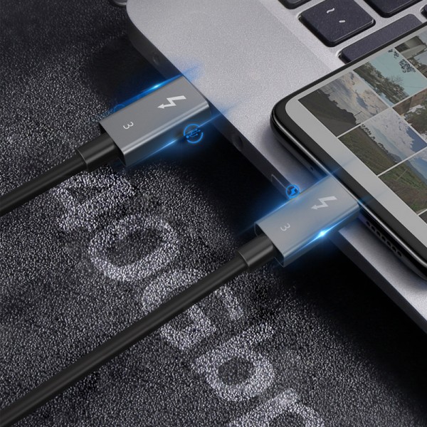 CABLETIME καλώδιο USB-C σε USB-C CT-C160-U31-TB3, 100W, 40Gbps, 4K/60Hz, 0.5m, μαύρο