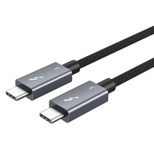 CABLETIME καλώδιο USB-C σε USB-C CT-C160-U31-TB3, 100W, 40Gbps, 4K/60Hz, 0.5m, μαύρο - USB-C (Type-C)