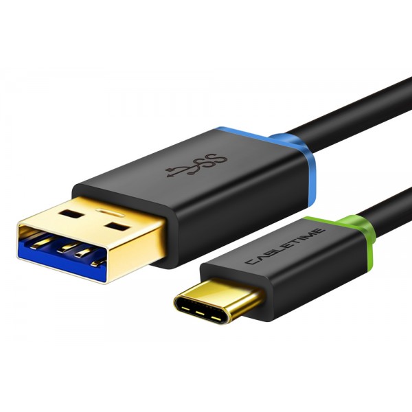 CABLETIME καλώδιο USB-C σε USB CT-C160-U33-CMAMG, 3A, 5Gbps, 3m, μαύρο - USB-C (Type-C)
