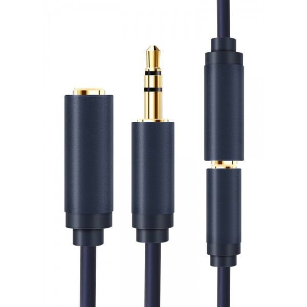 CABLETIME καλώδιο προέκτασης ήχου 3.5mm CT-AV302-H11G, gold plated, 3m, μπλε - Ήχος