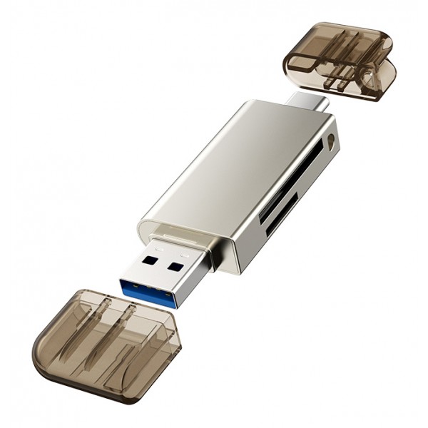 CABLETIME card reader CT-ACMCD2-ZG για SD & micro SD, USB 3.0, 5Gbps, γκρι - USB Hubs - Card Readers
