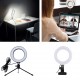 CABLETIME φωτιστικό δαχτυλίδι LED CT-LRL6-PB με μίνι τρίποδα & σφιγκτήρα, βάση smartphone, Φ16cm