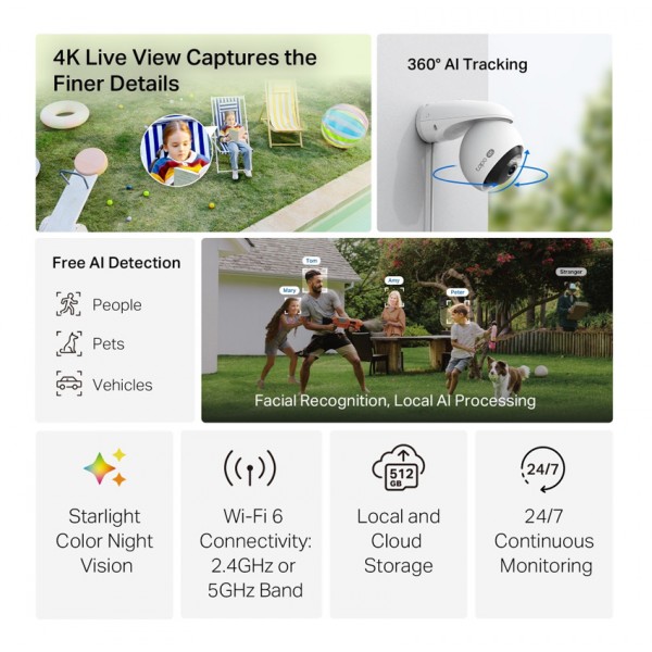 TP-LINK smart camera Tapo C560WS, 4K, IP66, Wi-Fi 6, two-way audio, Ver. 1.0 - Smart Κάμερες
