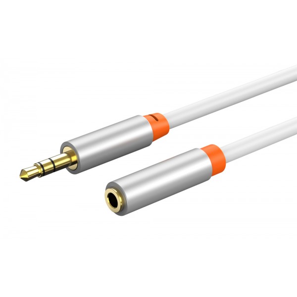 CABLETIME καλώδιο προέκτασης ήχου 3.5mm CT-AV311-P12G, gold plated, 3m, λευκό - Περιφερειακά