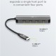 GOOBAY USB hub 76565, 4x θυρών, USB 3.2, 10Gbps, USB-C σύνδεση, γκρι