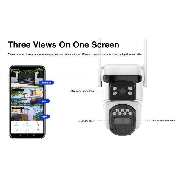 VSTARCAM smart ηλιακή κάμερα BG621TR, triple lens, 3MP, 4G, SD, PTZ, IP66 VSTARCAM smart ηλιακή κάμερα BG621TR, triple lens, 3MP, 4G, SD, PTZ, IP66