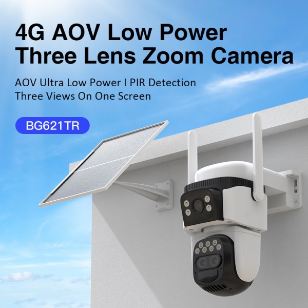 VSTARCAM smart ηλιακή κάμερα BG621TR, triple lens, 3MP, 4G, SD, PTZ, IP66 - Smart Κάμερες