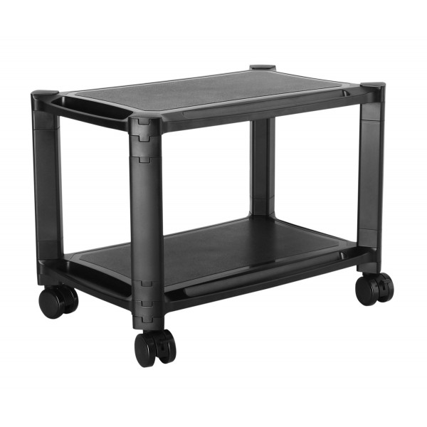 BRATECK ραφιέρα δαπέδου AMS-4L με ροδάκια, 2 ράφια, 50x33x37cm, έως 10kg, μαύρη - Εξοπλισμός γραφείου