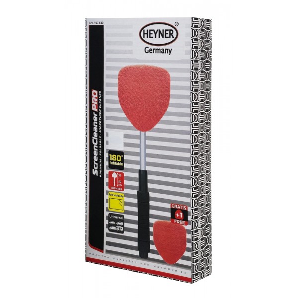 HEYNER βούρτσα με πανί μικροϊνών 407630, πτυσσόμενη έως 50cm, μαύρη/κόκκινη