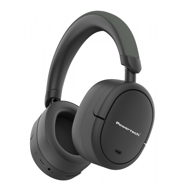 POWERTECH headphones PT-1462, ενσύρματα & ασύρματα, ANC & ENC, 40mm, 300mAh, μαύρα - Ακουστικά - Bluetooth