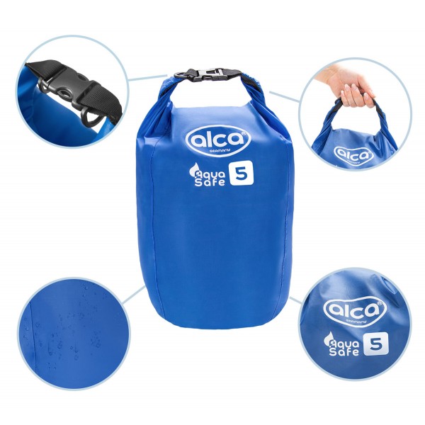 ALCA αδιάβροχος σάκος χειρός 516050, 5L, 39x15x9cm, μπλε - Σύγκριση Προϊόντων
