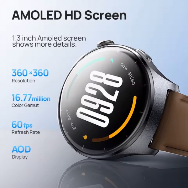 MIBRO smartwatch Lite 3 με 2x λουράκια, heart rate, 1.3" AMOLED, 2 ATM, γκρι/καφέ