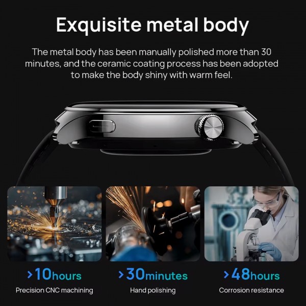 MIBRO smartwatch Lite 3 Pro με 2x λουράκια, heart rate, 1.32" AMOLED, GPS, 5 ATM, γκρι/καφέ