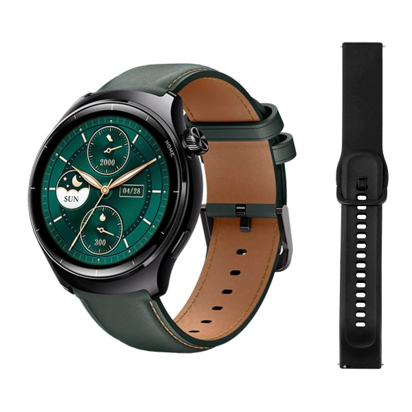 MIBRO smartwatch Lite 3 Pro με 2x λουράκια, heart rate, 1.32" AMOLED, GPS, 5 ATM, μαύρο/πράσινο - Smartwatches