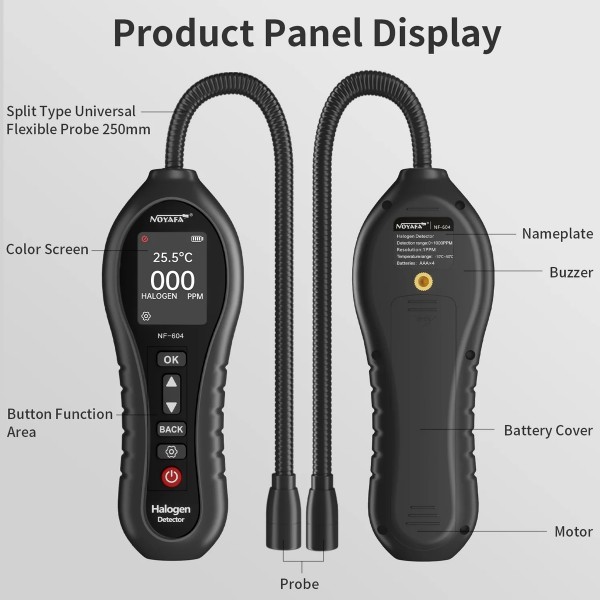 NOYAFA ανιχνευτής διαρροής ψυκτικού υγρού NF-604, CFCS/HCFC/HFCS