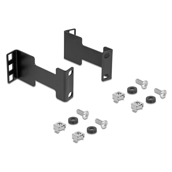 DELOCK αντάπτορας επέκτασης βάθους για rack 67272, έως 10cm, 1U, μαύρο - Καμπίνες - Rack