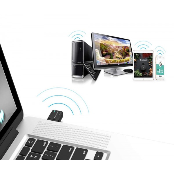 POWERTECH ασύρματος USB αντάπτορας δικτύου PT-1450, 1300Mbps dual band WiFi - Κάρτες Δικτύου - USB Dongles