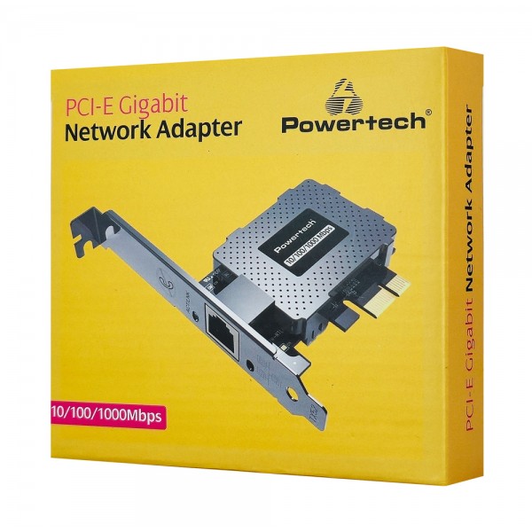 POWERTECH κάρτα επέκτασης δικτύου PCIe σε RJ45 PT-1453, 1000Mbps - Κάρτες Δικτύου - USB Dongles