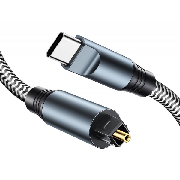 POWERTECH καλώδιο ήχου USB-C σε Toslink CAB-UC091, 1m, γκρι - USB-C (Type-C)