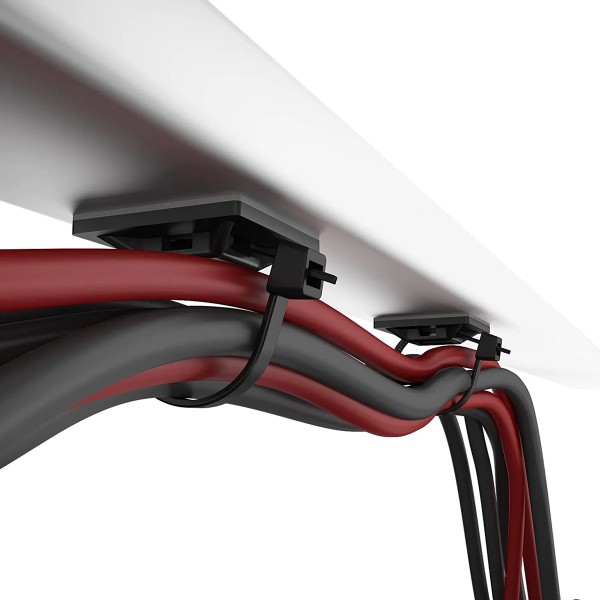 POWERTECH βάσεις δεματικών καλωδίων TIES-081, 3M αυτοκόλλητο, 2.82x2.82cm, μαύρο, 50τμχ - Τακτοποίηση Καλωδίων