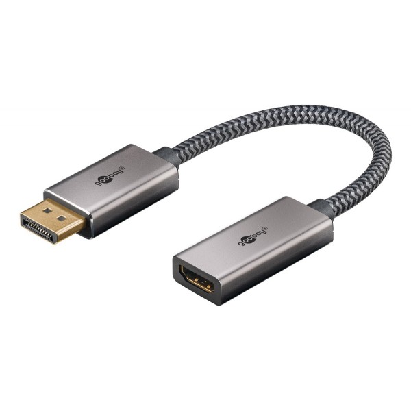GOOBAY αντάπτορας DisplayPort σε HDMI 75271, 4K/60Hz, 0.2m, γκρι - Εικόνα