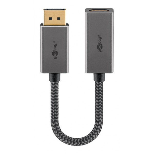 GOOBAY αντάπτορας DisplayPort σε HDMI 75271, 4K/60Hz, 0.2m, γκρι - Εικόνα