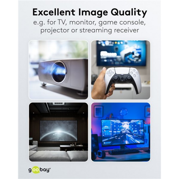 GOOBAY καλώδιο HDMI 2.1 76274 με Ethernet, 8K/60Hz, 48 Gbps, 10m, μαύρο
